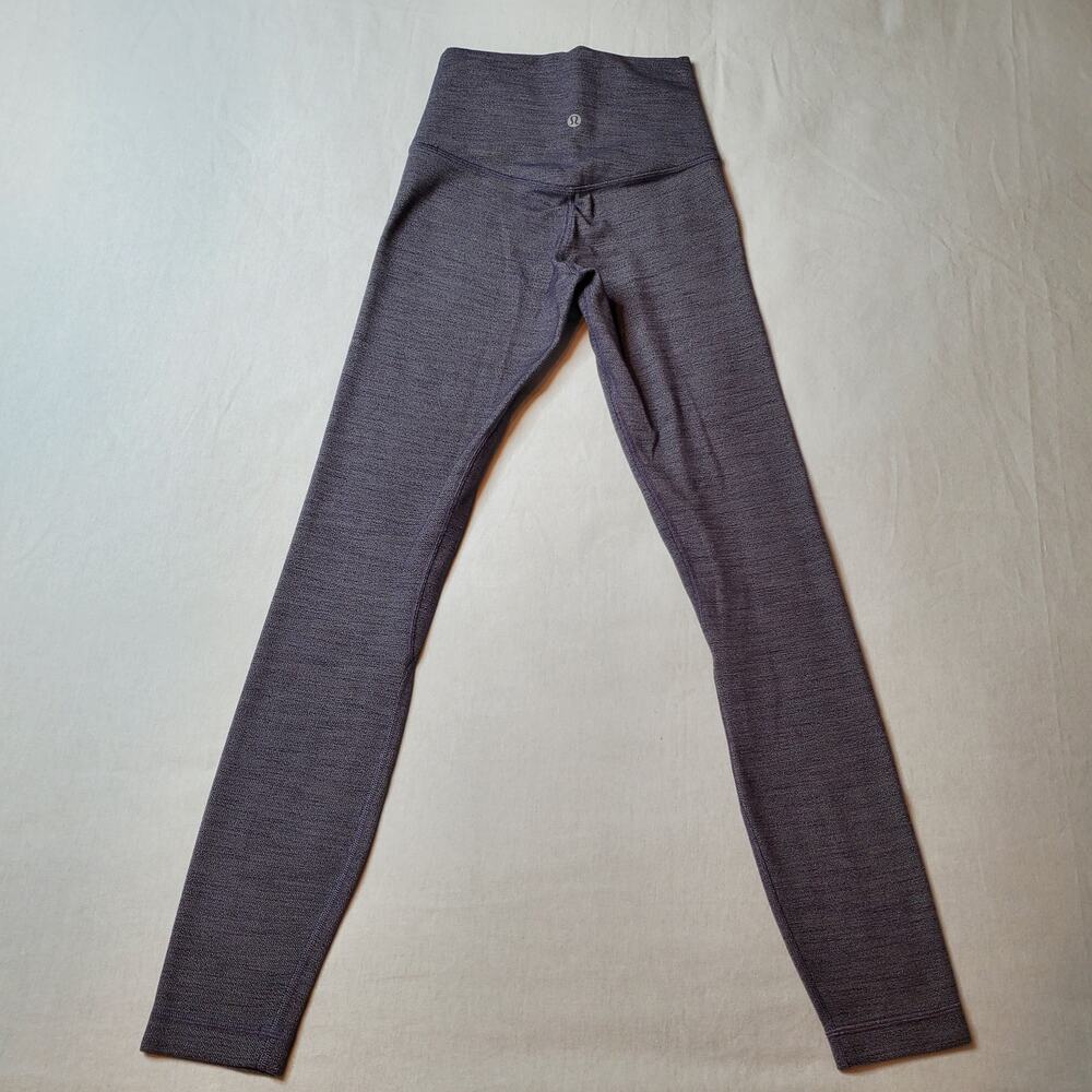 Lululemon Women's Size 2 Align Pant II 25" Heathered Herringbone White Black - Picture 5 of 6